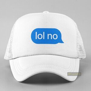 🆕Lol No Message Foam Trucker Hat Mesh Snapback Cap White